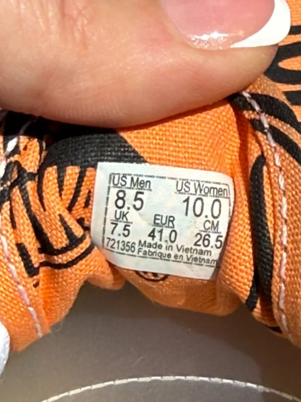 Vans Era Mens 8.5 Womens 10 Orange Logo Print Y2K Skater Streetwear Shoes 4046